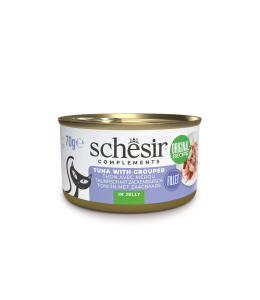 Schesir Complements Cat Wet Food In Jelly Can Tuna With Grouper 70g